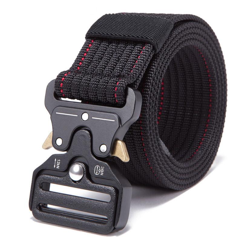 Mens Adjustable Tactical Belt Heavy Duty Nylon Waist Metal Buckle