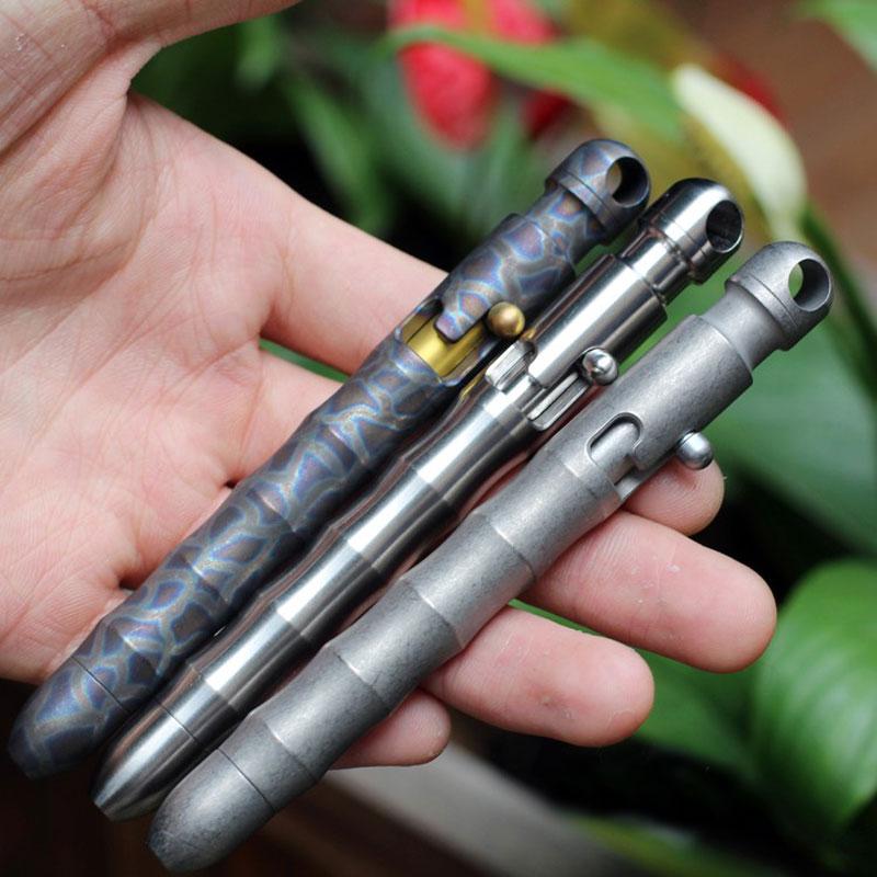 EDC Outdoor Titanium TC4 Krait Self defense Tactical Pen Actions Bolt